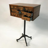 Cast Iron Pedestal Oak Cabinet