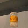 Midcentury Brutalist Lucite Cylinder Pendant Light