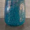Midcentury Vibrant Blue Crackle Glaze Art Pottery Vase
