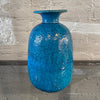 Midcentury Vibrant Blue Crackle Glaze Art Pottery Vase