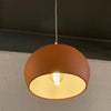 Terra Cotta Ceramic Dome Pendant Light