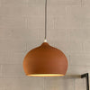 Terra Cotta Ceramic Dome Pendant Light