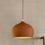 Terra Cotta Ceramic Dome Pendant Light