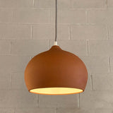 Terra Cotta Ceramic Dome Pendant Light