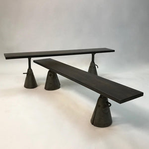 Custom Ebonized Maple and Steel Bench