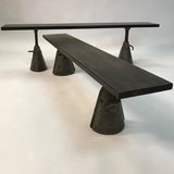 Custom Ebonized Maple and Steel Bench
