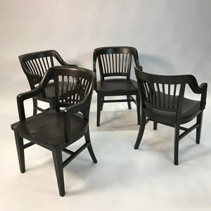 Ebonized Bank Armchairs