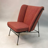 Mid Century Modern Wrought Iron Wingback Chair