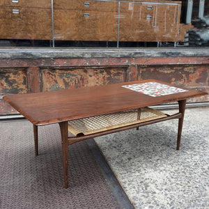 Walnut and Tile Coffee Table