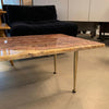 Mid Century Modern Coral-Toned Quartz Stone Coffee Table