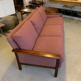 Danish Modern Rosewood Framed Upholstered Sofa by Hans Olsen, Vatne, Norway