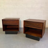 Mid Century Modern Rosewood Cube Nightstands