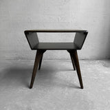 Heywood Wakefield Ebonized Maple Open Side Table