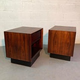 Mid Century Modern Rosewood Cube Nightstands