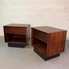 Mid Century Modern Rosewood Cube Nightstands