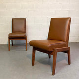 Mid Century Modern Walnut And Naugahyde Chairs By Jens Risom