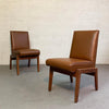 Mid Century Modern Walnut And Naugahyde Chairs By Jens Risom