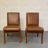 Mid Century Modern Walnut And Naugahyde Chairs By Jens Risom