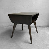 Heywood Wakefield Ebonized Maple Open Side Table