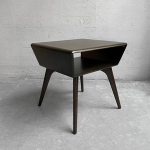 Heywood Wakefield Ebonized Maple Open Side Table