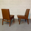 Mid Century Modern Walnut And Naugahyde Chairs By Jens Risom