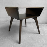Heywood Wakefield Ebonized Maple Open Side Table