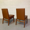 Mid Century Modern Walnut And Naugahyde Chairs By Jens Risom