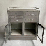 Brushed Steel Industrial Nurse Station Apothecary Cabinet