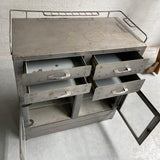 Brushed Steel Industrial Nurse Station Apothecary Cabinet