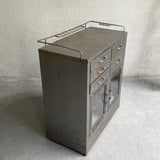 Brushed Steel Industrial Nurse Station Apothecary Cabinet