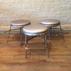Mid-Century Steel Shoe Fitting Stools with Footrests
