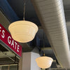 Pair Of Art Deco Milk Glass And Brass Library Pendant Lights