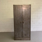 Industrial Brushed Steel Armoire Wardrobe Cabinet