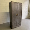 Industrial Brushed Steel Armoire Wardrobe Cabinet