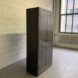 Industrial Brushed Steel Armoire Wardrobe Cabinet