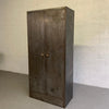 Industrial Brushed Steel Armoire Wardrobe Cabinet