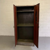Industrial Brushed Steel Armoire Wardrobe Cabinet