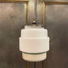 Art Deco Milk Glass Layer Cake Pendant Light