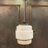 Art Deco Milk Glass Layer Cake Pendant Light