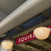 Pair Of Art Deco Milk Glass And Brass Library Pendant Lights