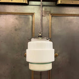 Art Deco Milk Glass Layer Cake Pendant Light