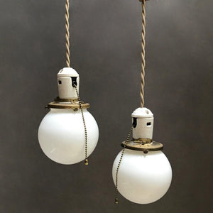 Petite Milk Glass Pendant Lights
