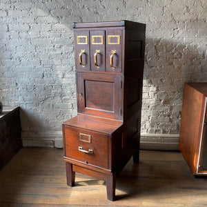 Industrial Flame Mahogany Filing Cabinet By Shaw Walker