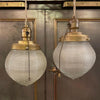 Early 20th Century Industrial Holophane Acorn Pendant Lights