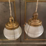Early 20th Century Industrial Holophane Acorn Pendant Lights