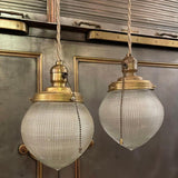 Early 20th Century Industrial Holophane Acorn Pendant Lights