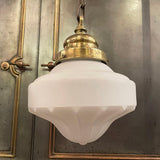 Art Deco Frosted Glass Pendant Light