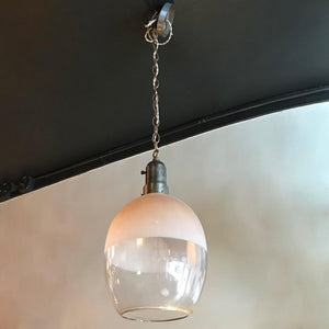 Railroad Station Pendant Light Two-Tone Glass Shade