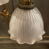 Early 20th Century Cut Glass Ruffled Dome Pendant Light