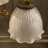 Early 20th Century Cut Glass Ruffled Dome Pendant Light